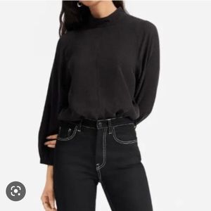 Everlane cupro mock neck blouse